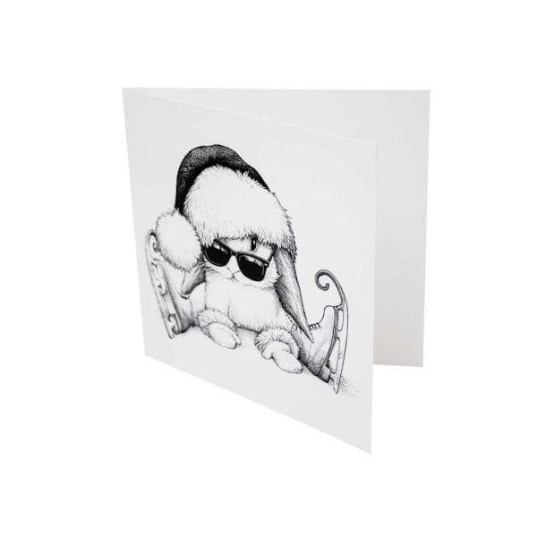 rory dobner Christmas Clumsy Bunny Greeting Card