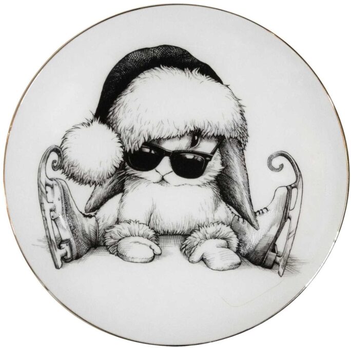 rory dobner Christmas Clumsy Bunny Plate