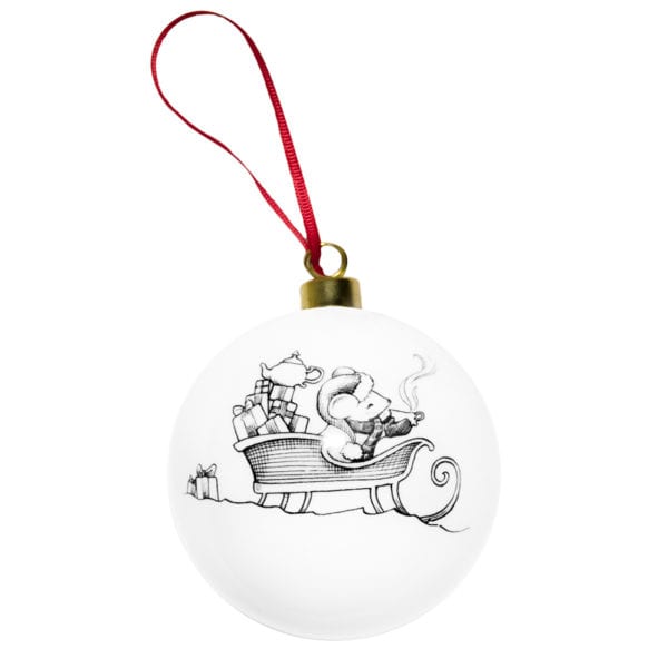 rory dobner Christmas Mouse Sleigh Bauble
