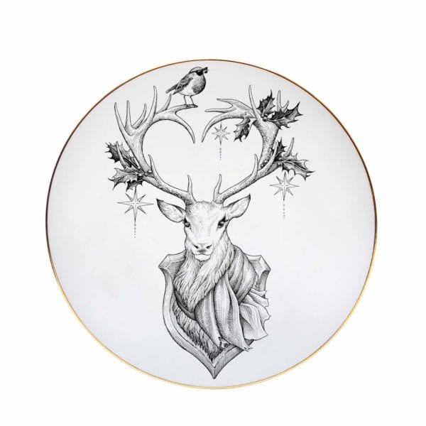 rory dobner Christmas Rudy Reindeer & Robin Plate