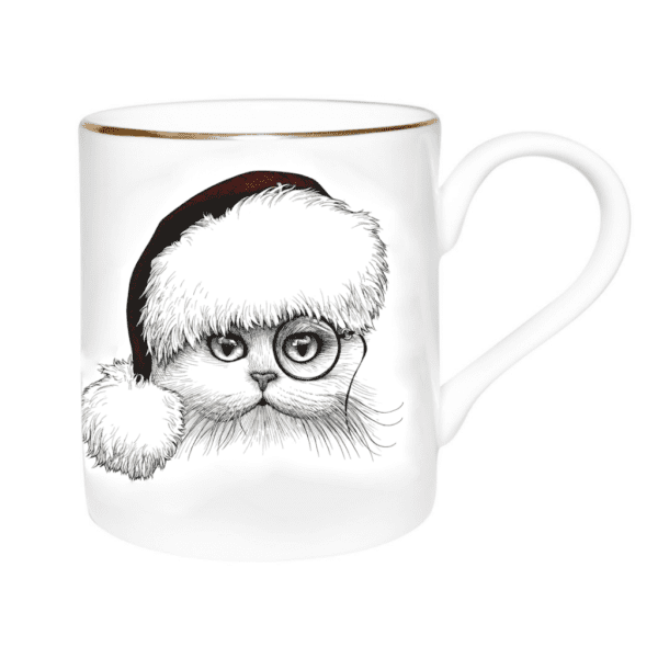 rory dobner Christmas Santa Cat Red Majestic Mug