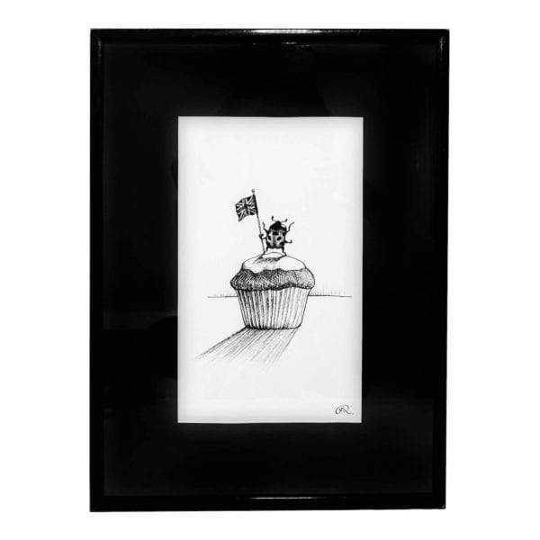 rory dobner Framed Ladybird Cupcake Print