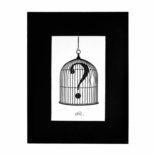 rory dobner Framed Question Mark Birdcage Print