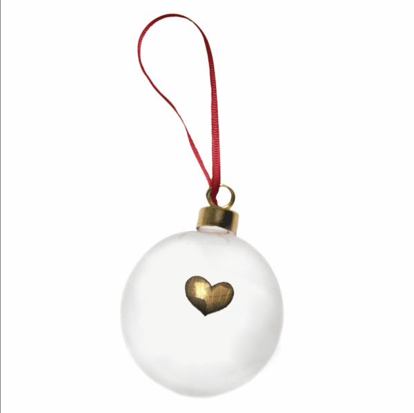 rory dobner Gold Heart Christmas Bauble