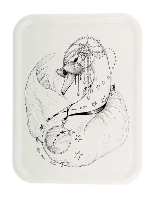 rory dobner Large Swan White Tray