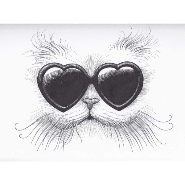 rory dobner Love Cat Intricate Ink Print