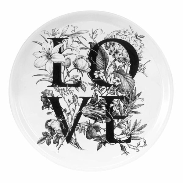 rory dobner Love Circular White Tray