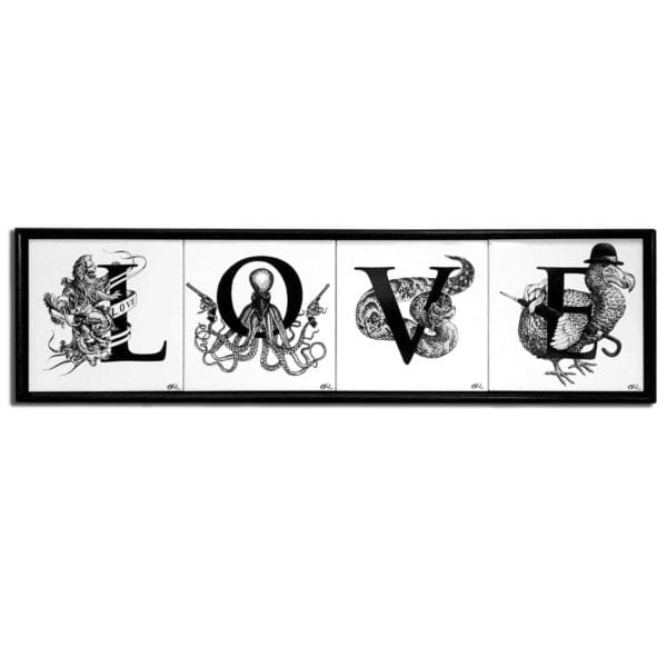 rory dobner LOVE Tiles Framed