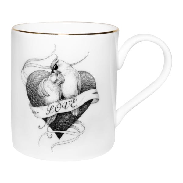 rory dobner Loved Up Lovebirds Heart Majestic Mug