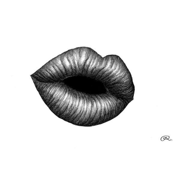 rory dobner Luscious lips Intricate Ink Print