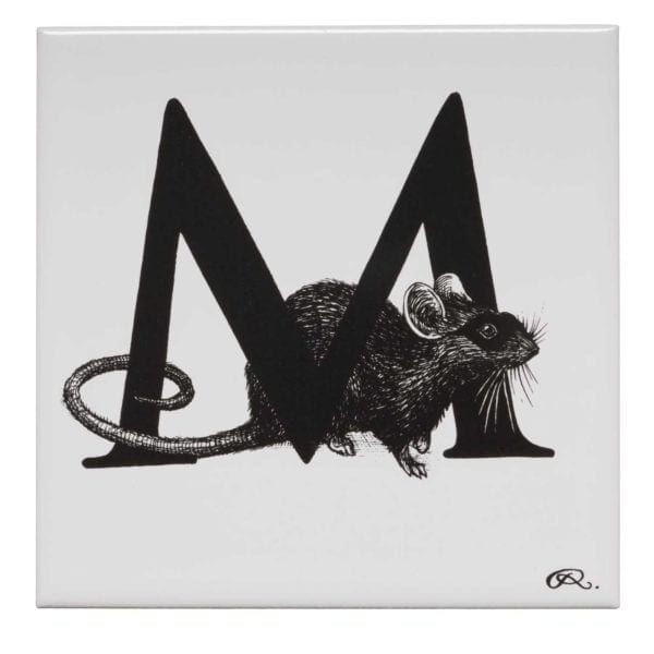 rory dobner M – Masked Mousie Alphabet Tile