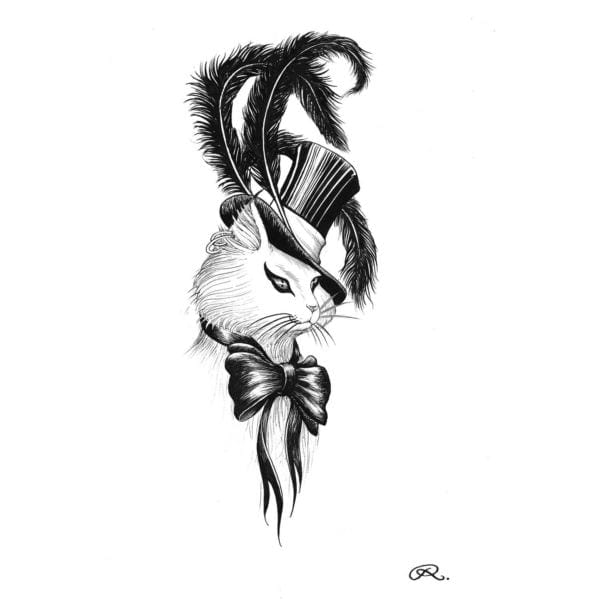 rory dobner Madam Puss Intricate Ink Canvas