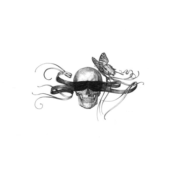 rory dobner Masked Skull Intricate Ink Print