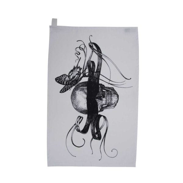 rory dobner Masked Skull Tea Towel