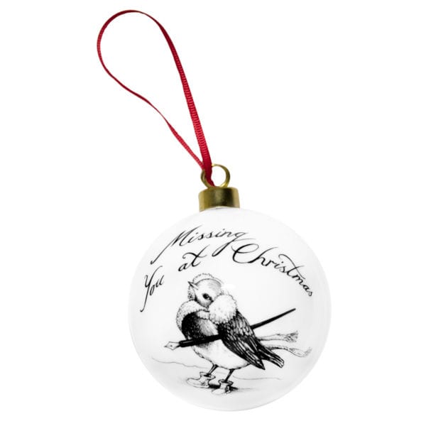 rory dobner Missing You At Christmas Robin Bauble