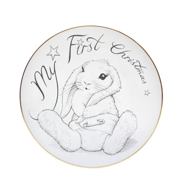 rory dobner My First Christmas Rabbit Plate