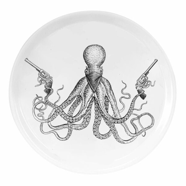rory dobner Omar Octopus Circular White Tray