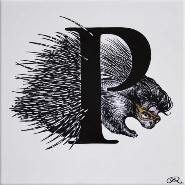 rory dobner P – Presley Porcupine Gold Alphabet Tile