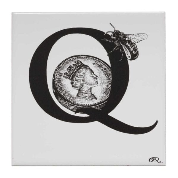 rory dobner Q – Queen Bee on a Quid Alphabet Tile