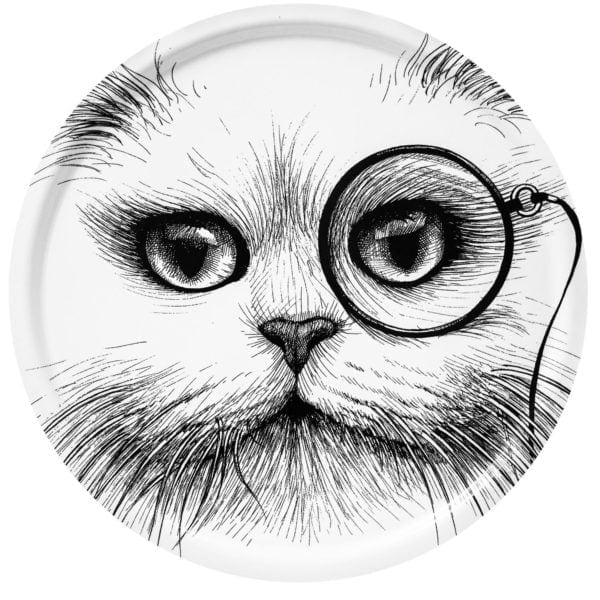 rory dobner Supersize Cat Monocle White Tray