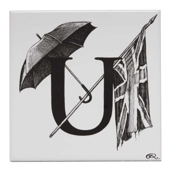 rory dobner U – Union of Umbrellas Alphabet Tile