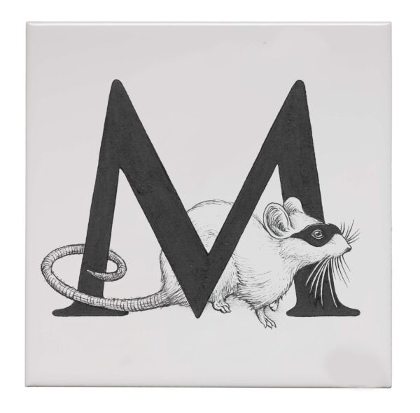 rory dobner White Masked Mousie Tile