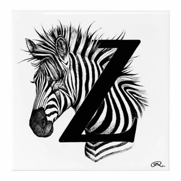 rory dobner Z – Zebra Alphabet Tile