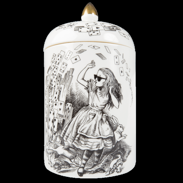rory dobner Stupendous Supersized Alice In Wonderland Cards Lidded Candle
