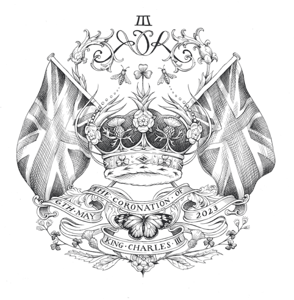 rory dobner The Coronation of King Charles Intricate Ink Print