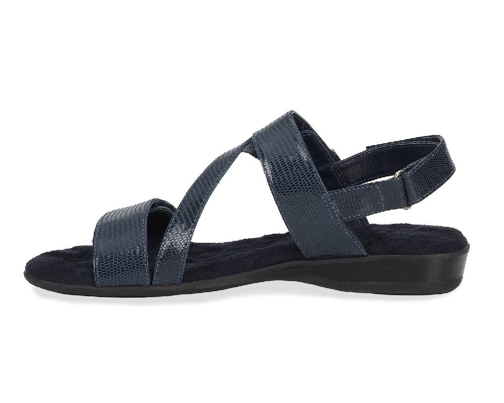 Ros Hommerson CHLOE Navy Lizard Print Patent Leather