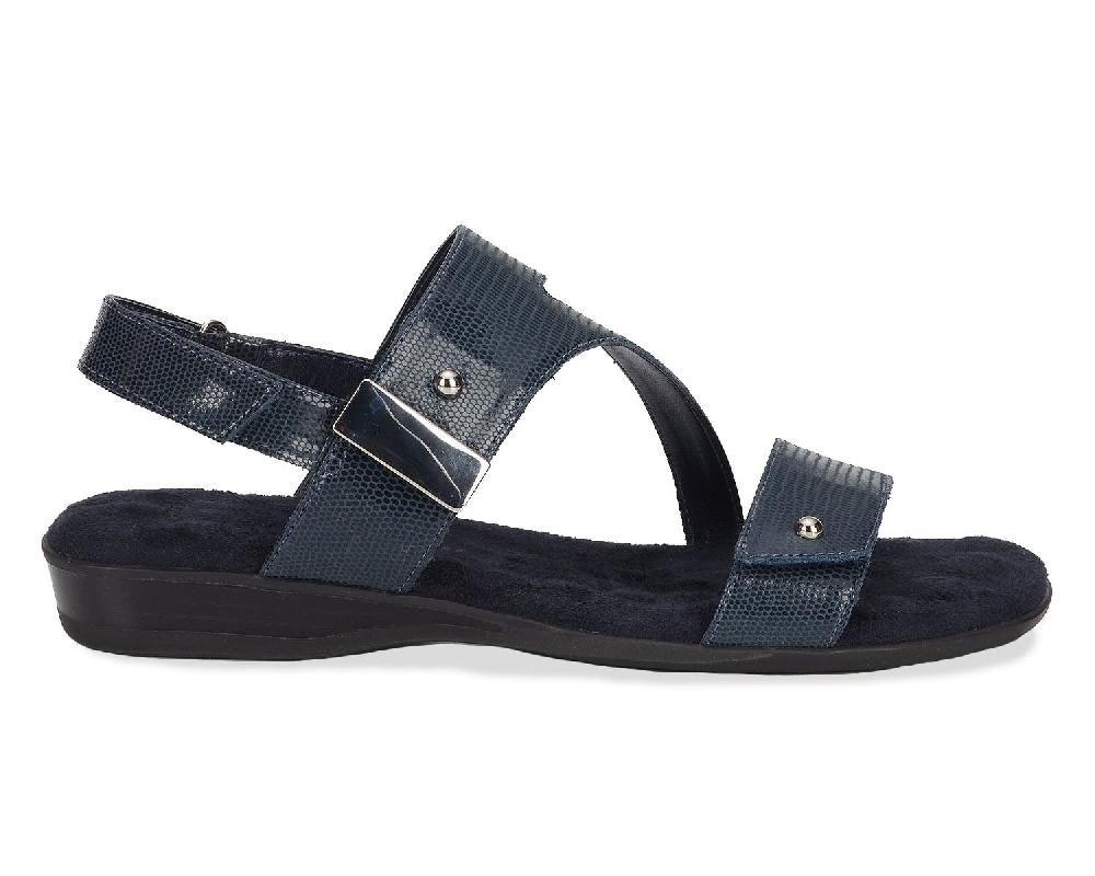 Ros Hommerson CHLOE Navy Lizard Print Patent Leather