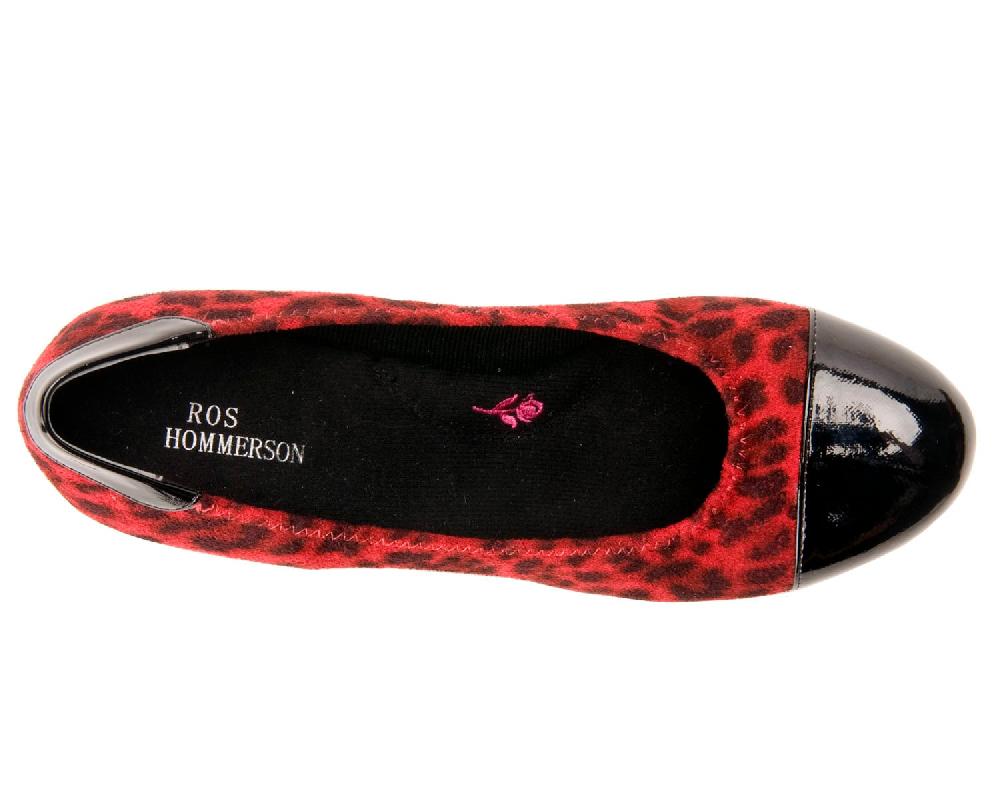 Ros Hommerson ELIZABETH Red Print/Black Patent Leather