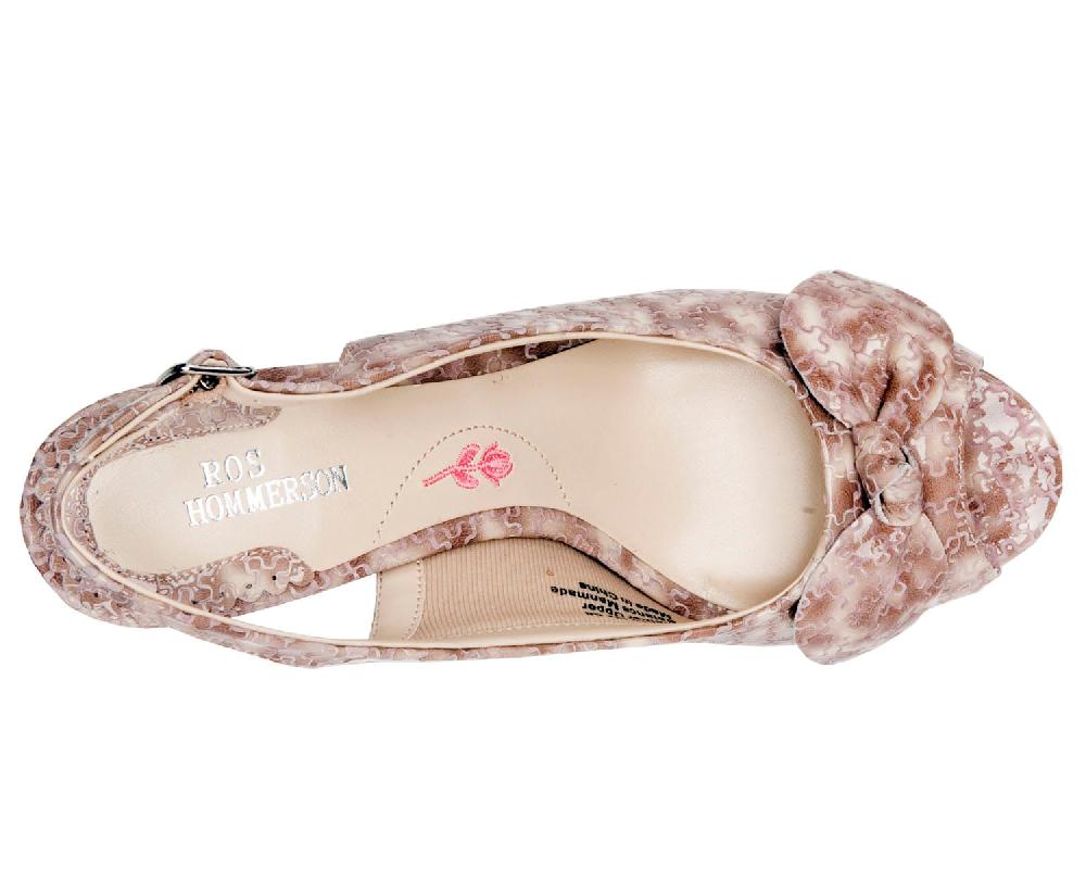 Ros Hommerson LINDSAY Beige/Taupe Embossed Patent Leather