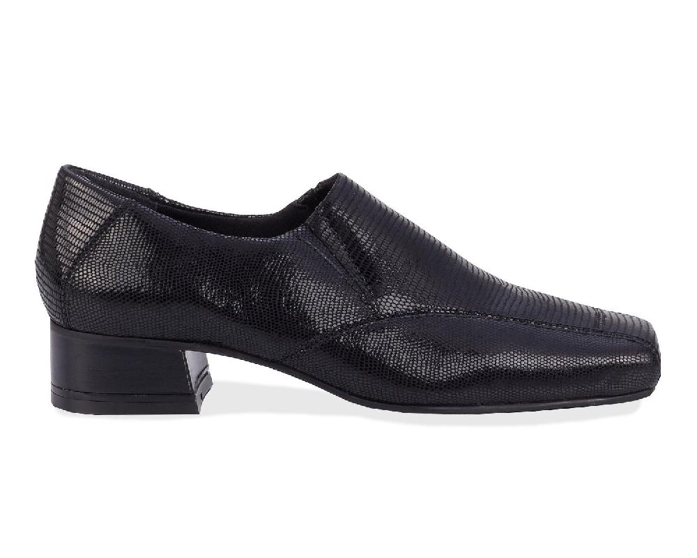 Ros Hommerson EAGAN Black Lizard Print Leather