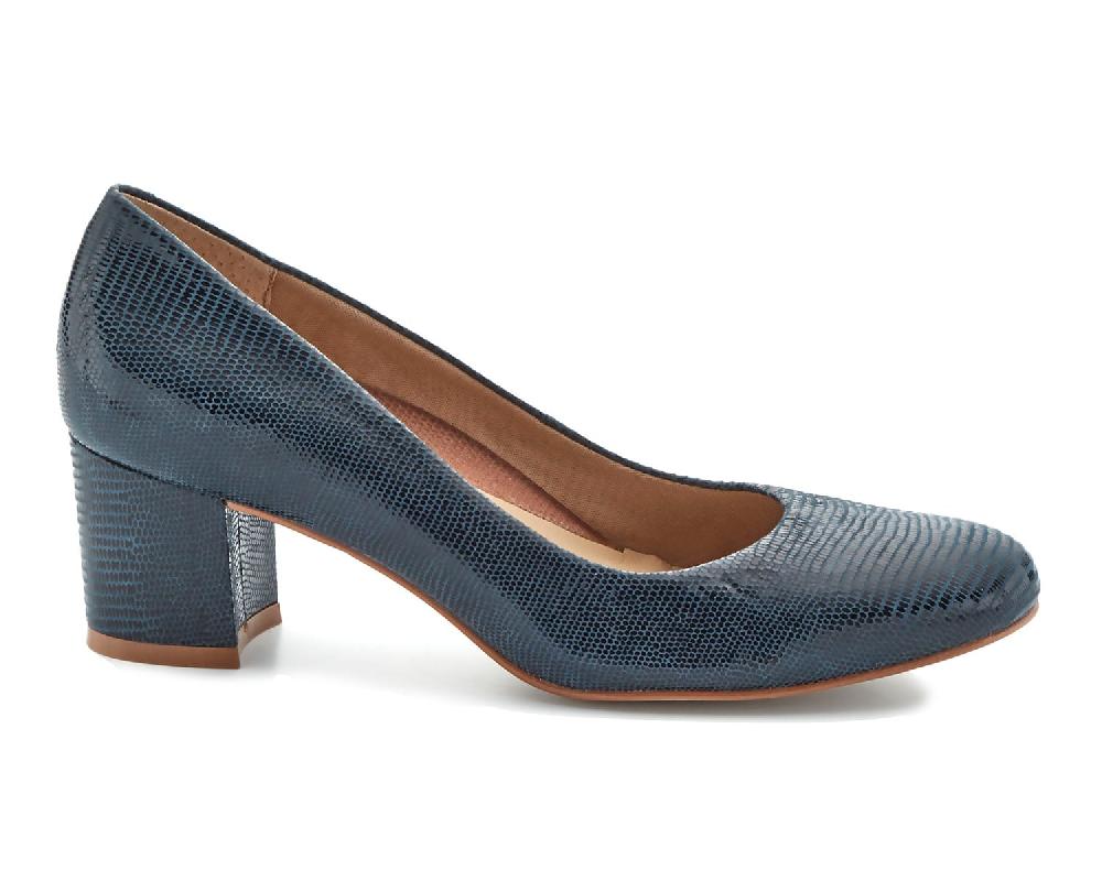 Ros Hommerson JESSICA Navy Lizard Print Leather