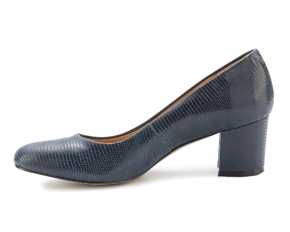 Ros Hommerson JESSICA Navy Lizard Print Leather