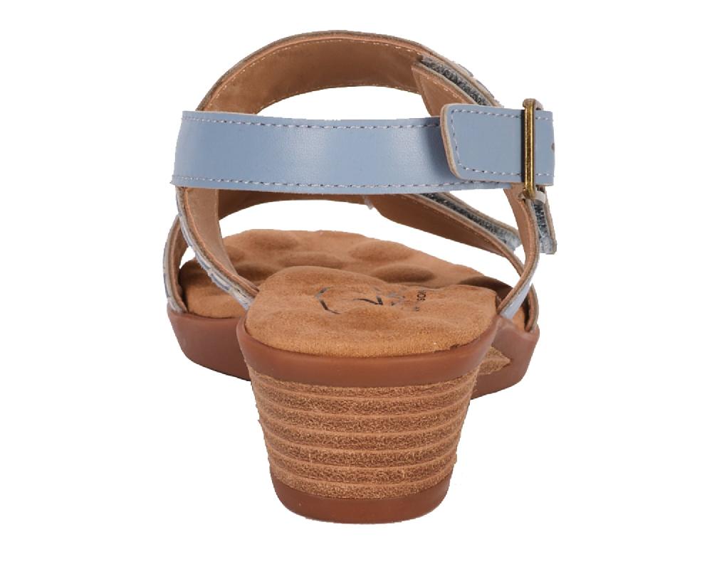 Ros Hommerson KATERI Faded Denim Leather/Suede