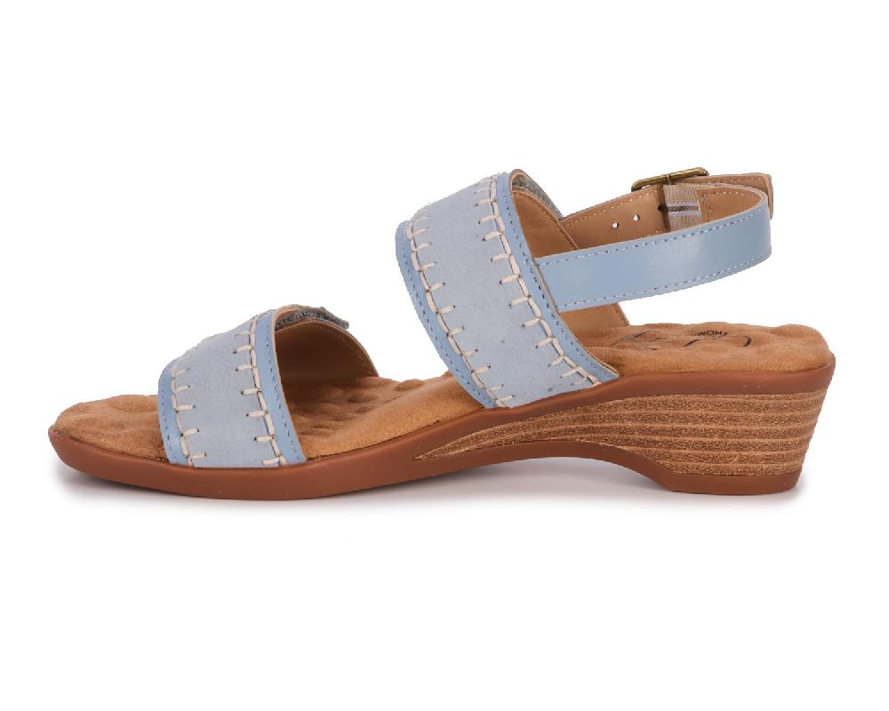 Ros Hommerson KATERI Faded Denim Leather/Suede