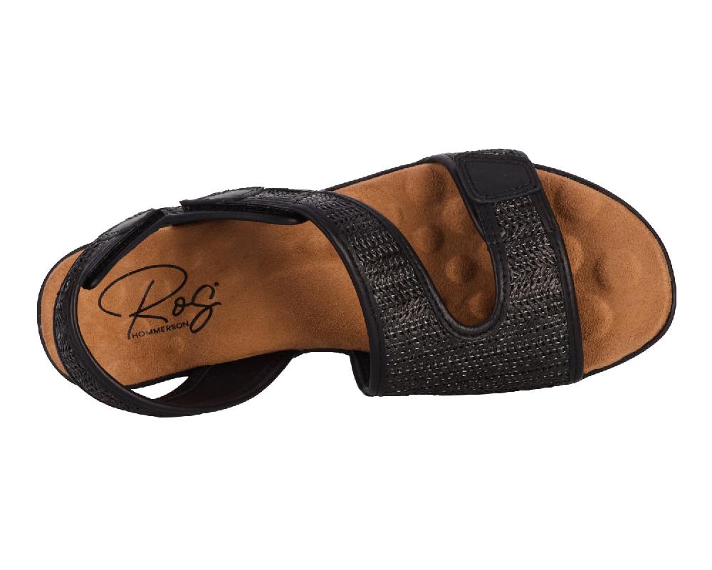Ros Hommerson KIMMI Black Raffia/Leather