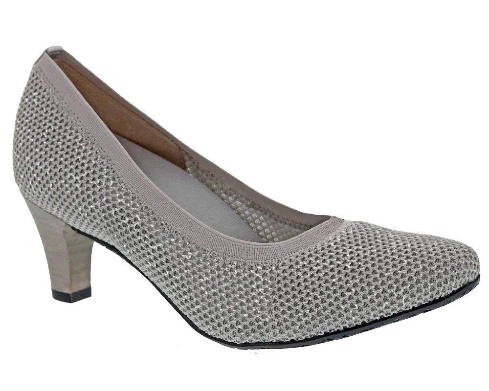 ros hommerson KITTY Grey Glitter Stretch Fabric