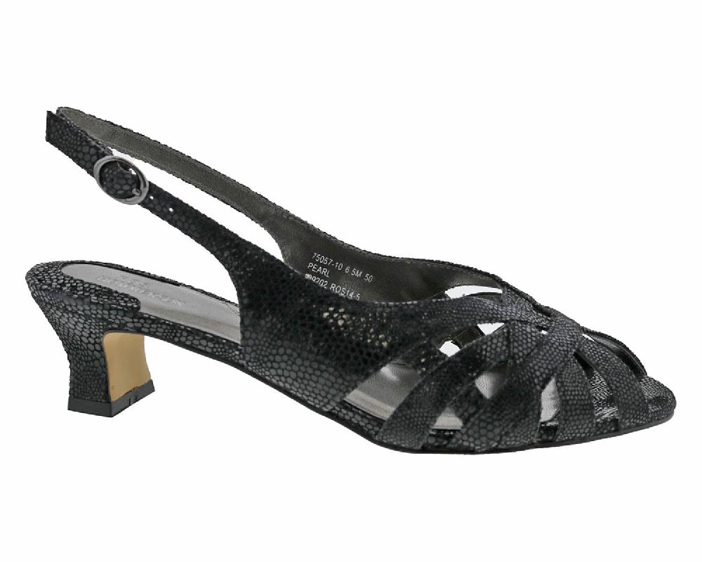 Ros Hommerson PEARL Black Lizard Print Leather