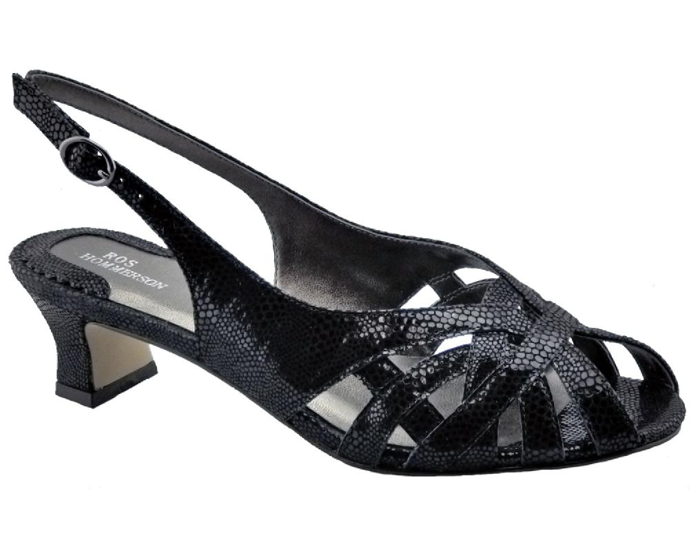 ros hommerson PEARL Black Lizard Print Leather