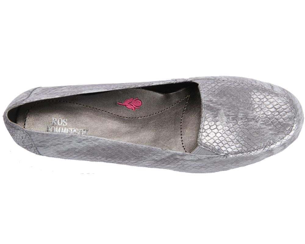 Ros Hommerson REGAN Silver Snake Print Leather