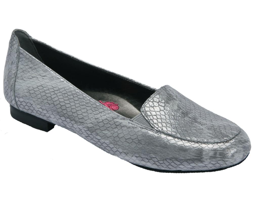 ros hommerson REGAN Silver Snake Print Leather