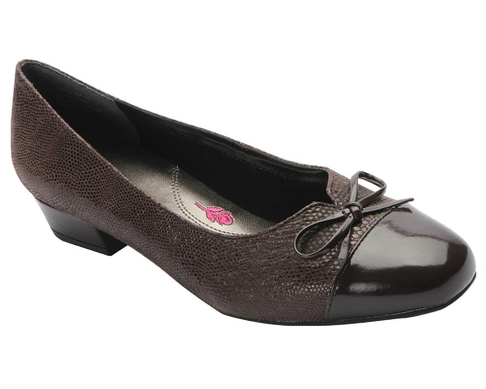 ros hommerson TAWNIE Brown Lizard Print Leather