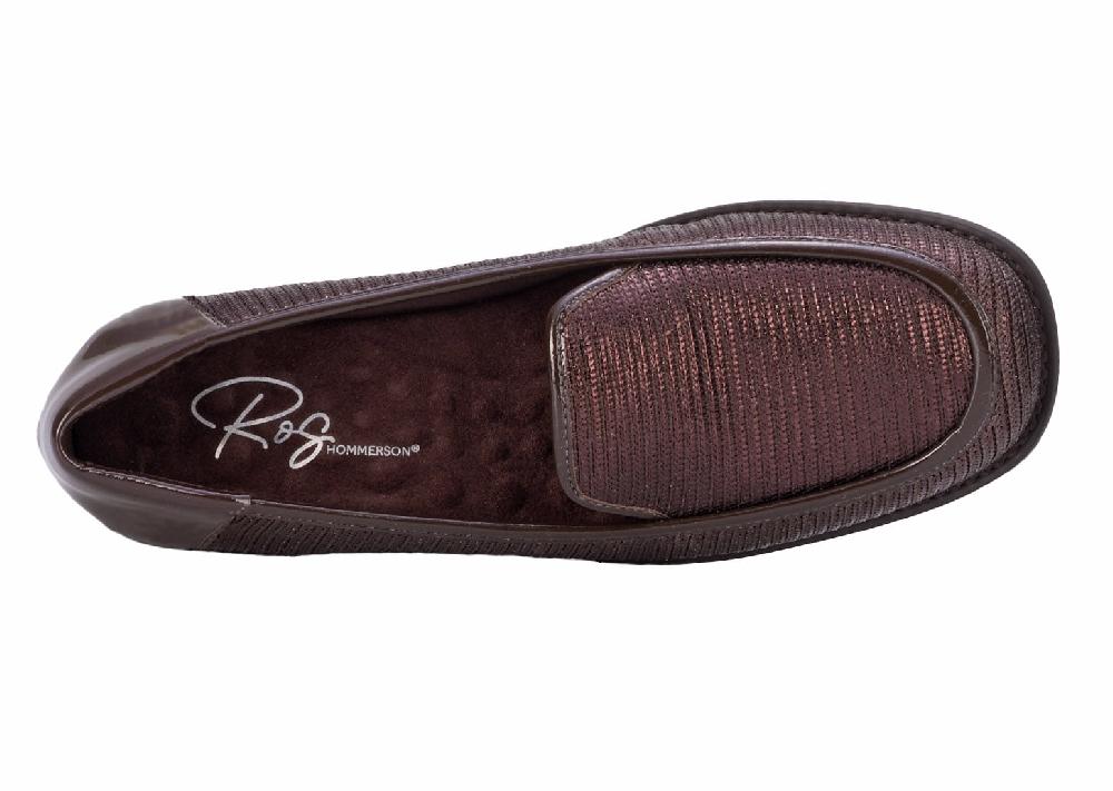 Ros Hommerson WILLA Brown Stretch Fabric/Patent