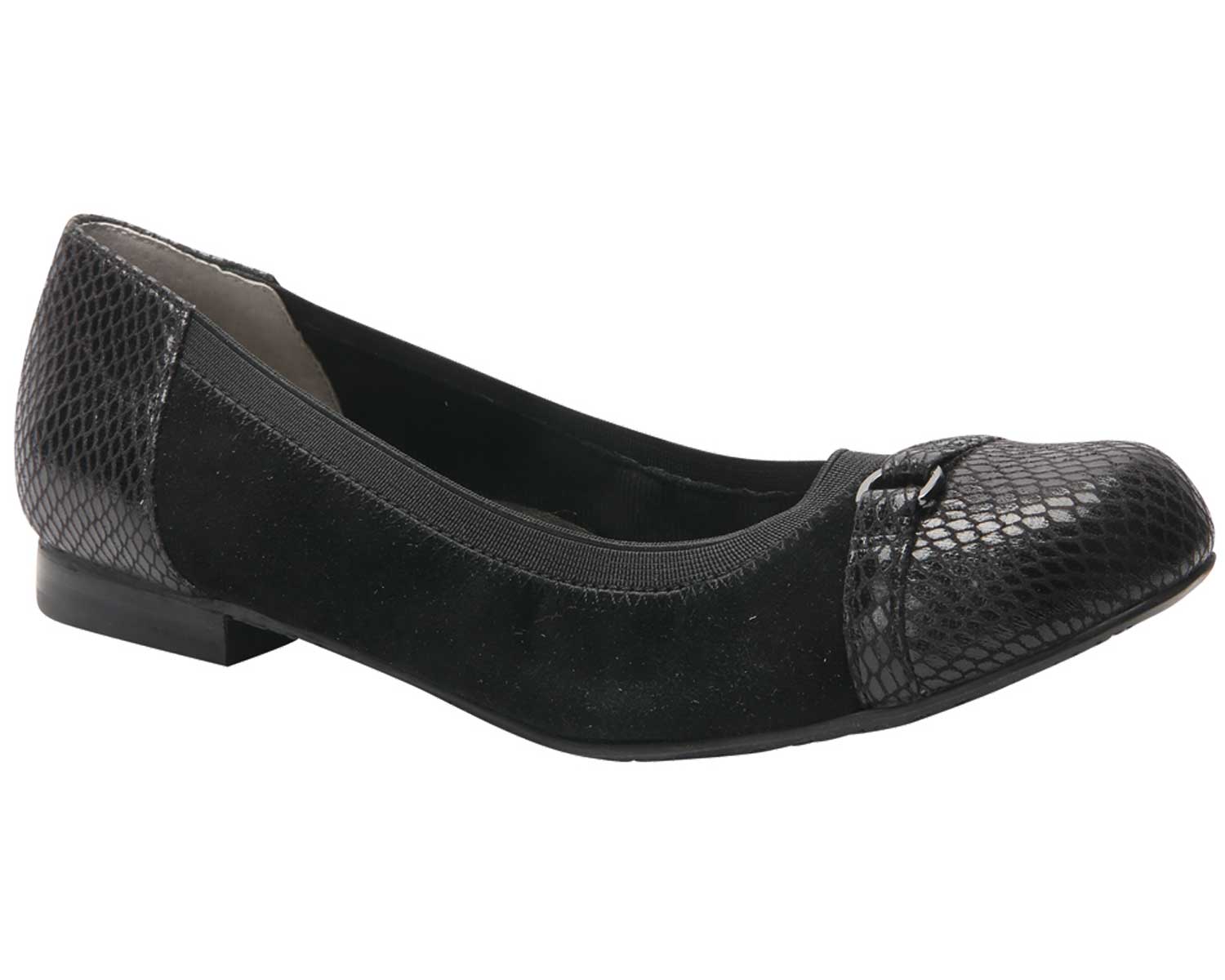 ros hommerson ROSITA Black Suede/Snake Print Leather
