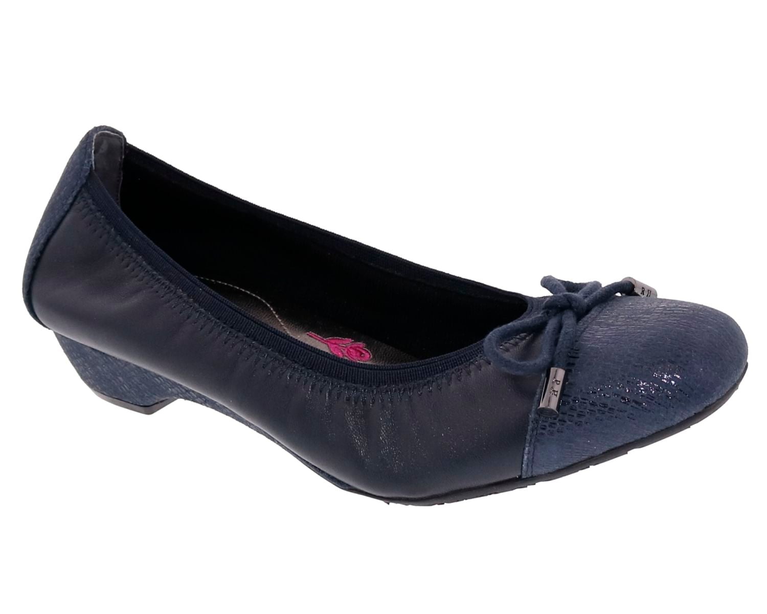 Ros Hommerson TASHA Navy Sheep Leather/Iguana Print