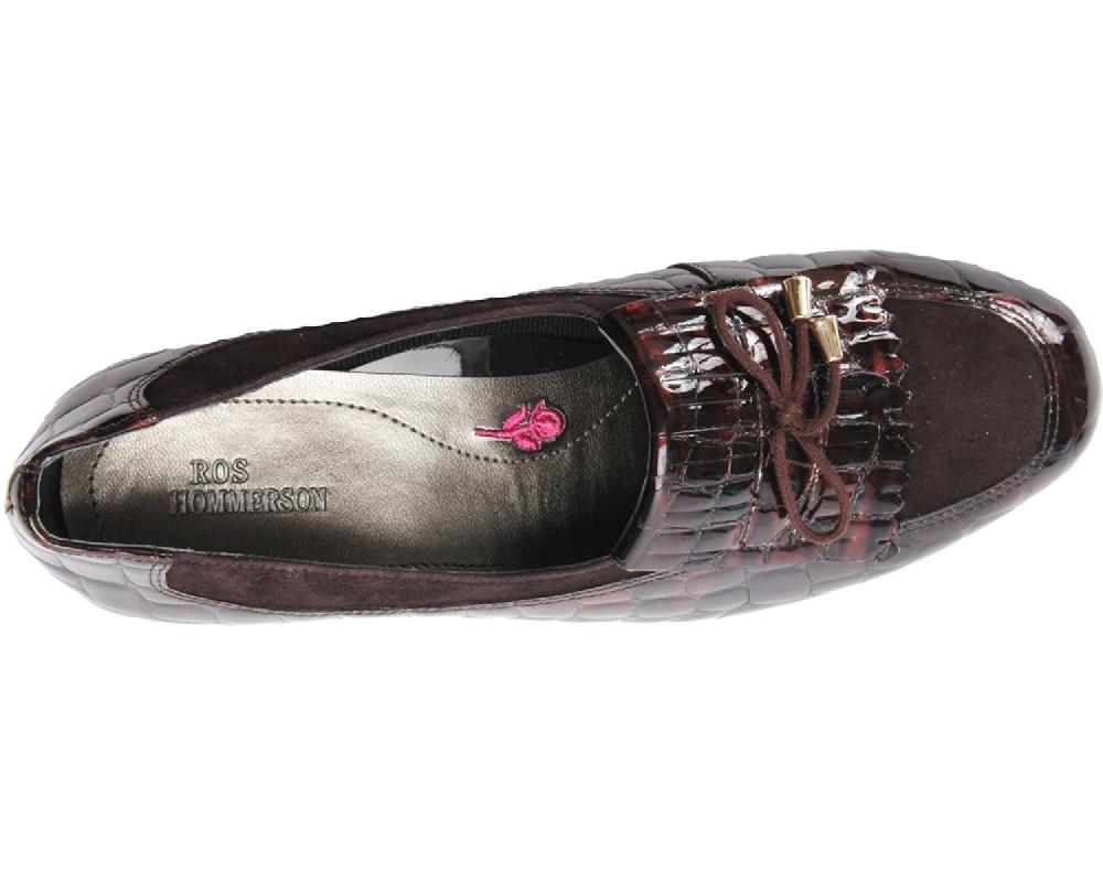 Ros Hommerson TERESA Brown Croc Patent/Suede Leather