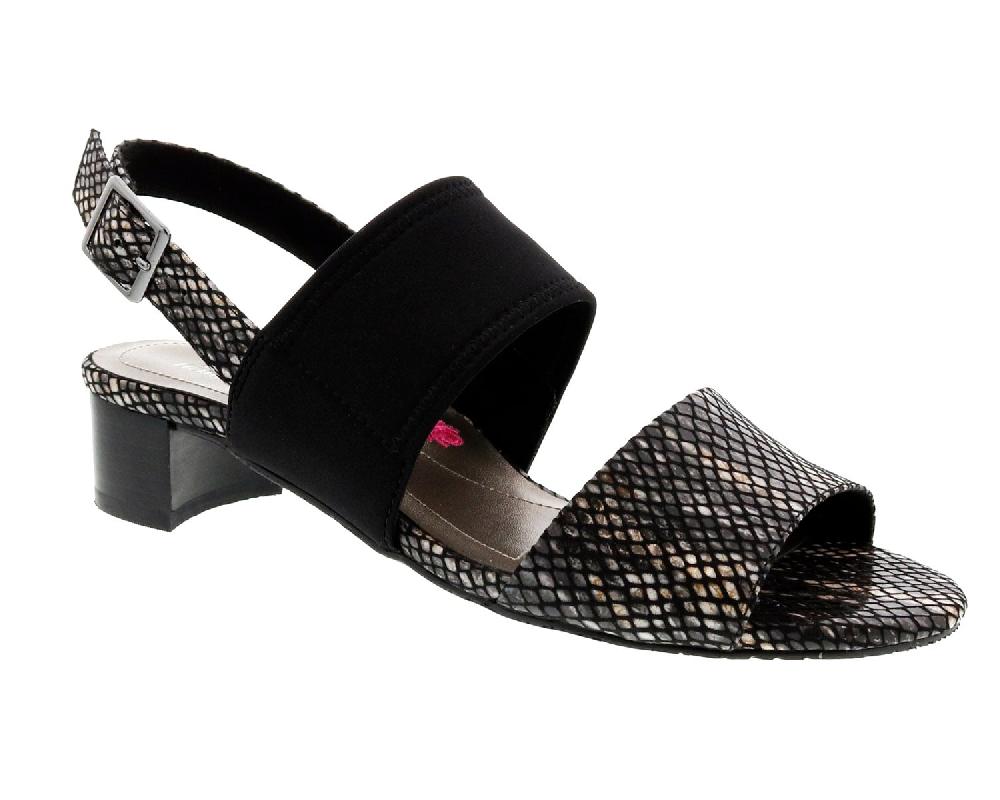 ros hommerson VANDY Black Snake Print Fabric/Stretch